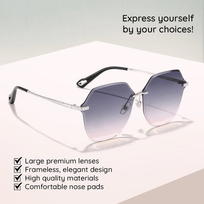 Techsuit 8195 Women's Sunglasses, Black Silver
