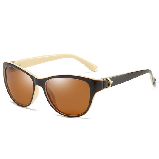 Lunettes de Soleil Femme Techsuit A572, Polarisées, Protection UV, Marron Blanc