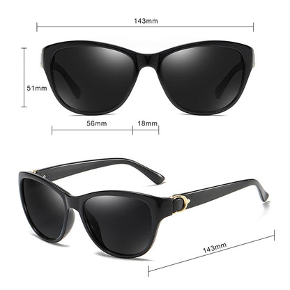 Lunettes de Soleil Femme Techsuit A572, Polarisées, Protection UV, Noir Gris