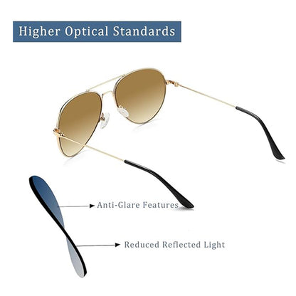 Lunettes de Soleil Unisex Techsuit 3025, Protection UV, Or Marron
