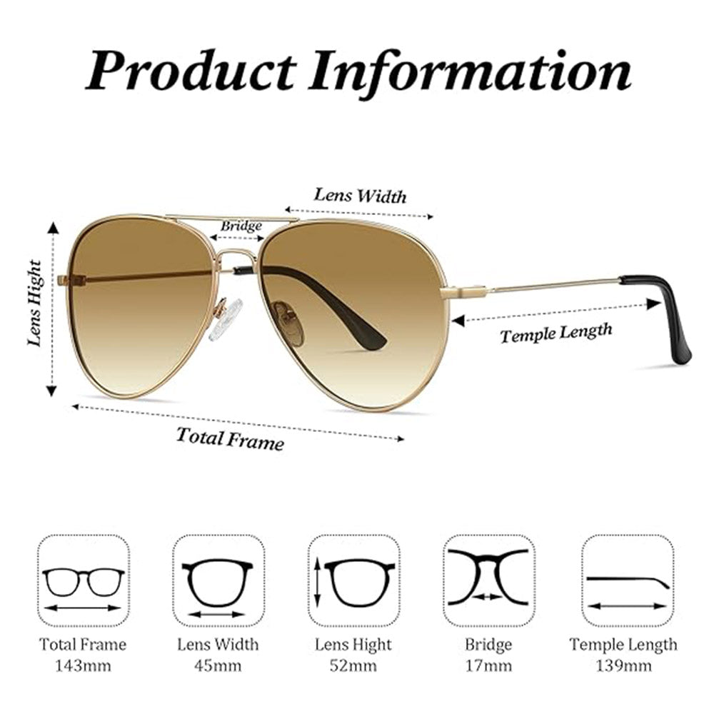 Lunettes de Soleil Unisex Techsuit 3025, Protection UV, Or Marron