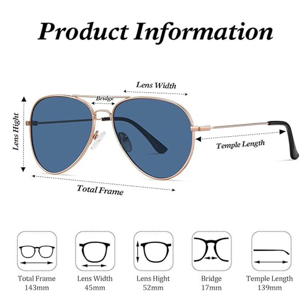 Lunettes de Soleil Unisex Techsuit 3025, Protection UV, Or Rose Bleu