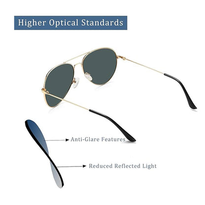Lunettes de Soleil Unisex Techsuit 3025, Protection UV, Or Vert
