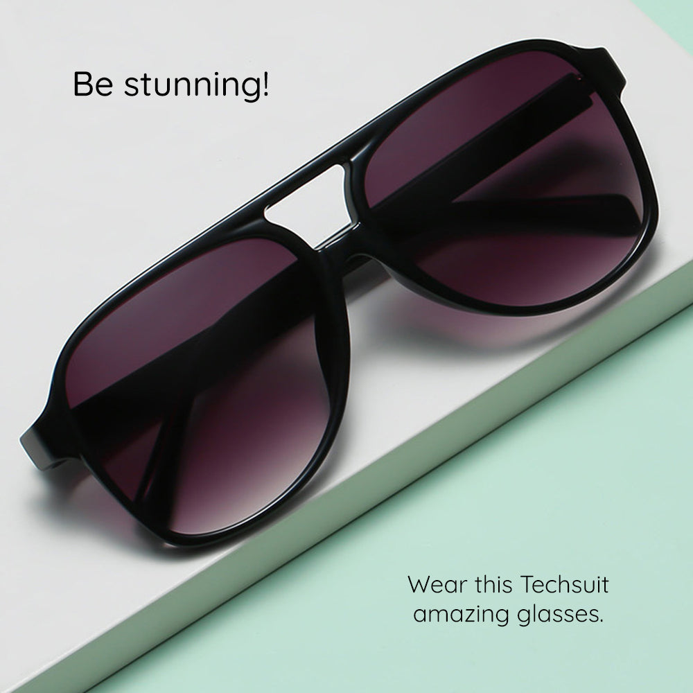 Unisex Techsuit 98061 Sunglasses, UV Protection, Black Gray