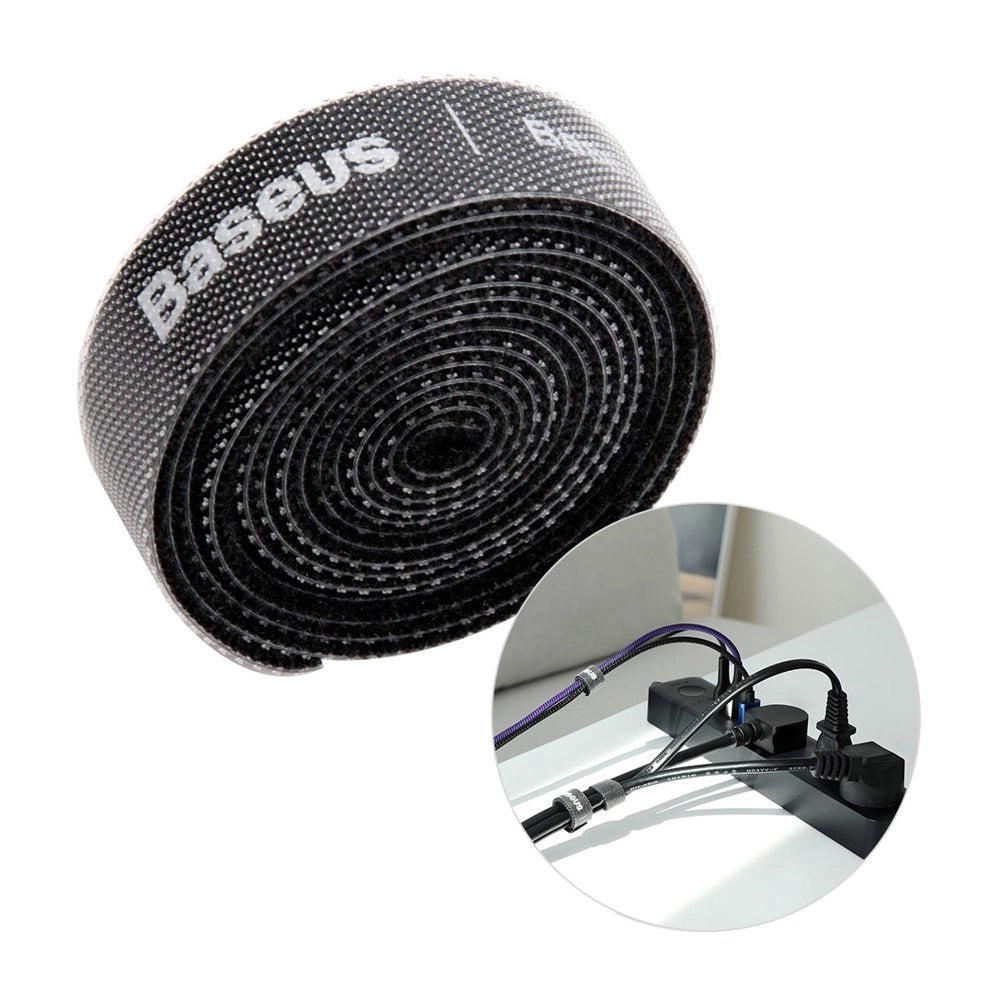Organisateur de Câbles Baseus Circle, Velcro, 1m, Noir ACMGT-E01