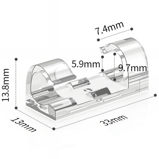 Organisateur de Câbles CableCreation CT1001, Set de 50 pièces, Transparent