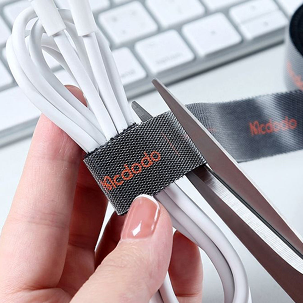 Organisateur de câbles McDodo VS-0960 Belt, Velcro, 1m, Noir