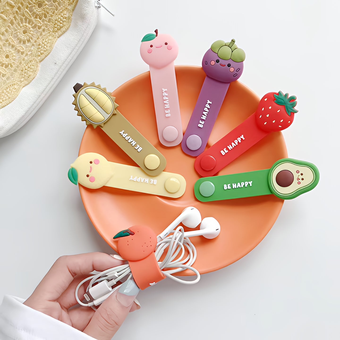 Organisateur de Câbles OEM Pixie Strawberry, Multicolore