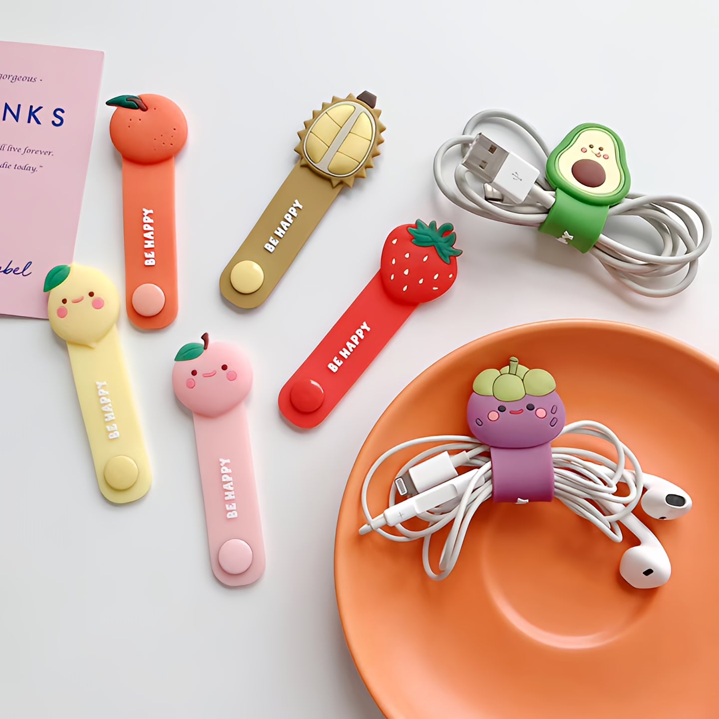 Organisateur de Câbles OEM Pixie Strawberry, Multicolore