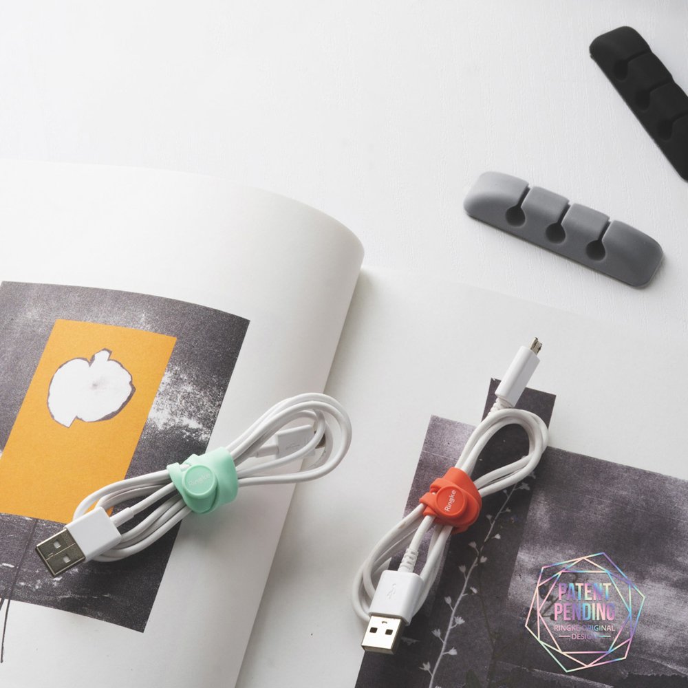 Organisateur de câbles Ringke, Set de 4 pièces, Noir