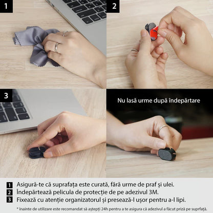 Organisateur de câbles Ringke, Set 6 pièces, Noir