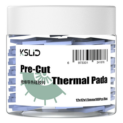 Pad Thermoconducteur KSLid P100, 12mm x 12mm x 1.5mm, Set de 100 pièces