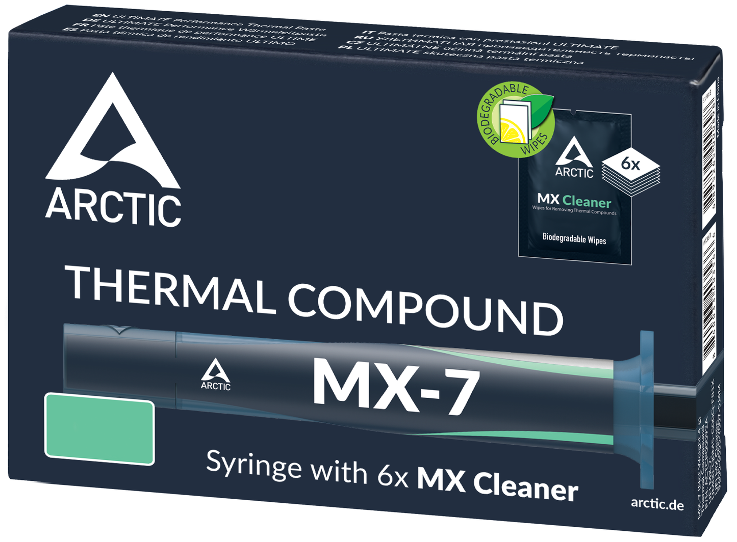 ARCTIC MX-7 Thermal Paste + MX Cleaner Wipes, Syringe Type, 4g ACTCP00092A