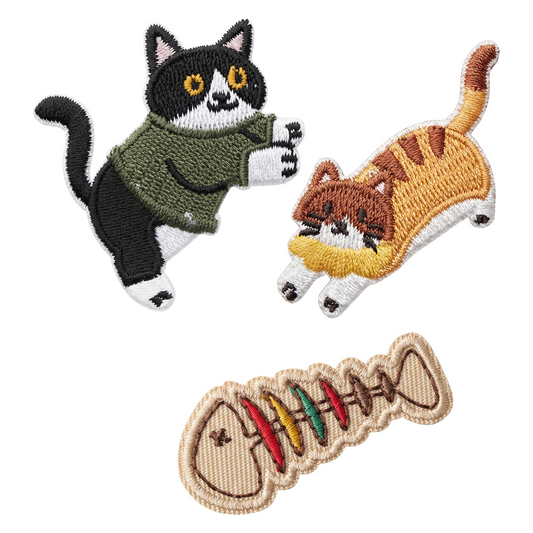 Patch / Patche Textile OEM Cat 2, Set de 3 pièces, Multicolore