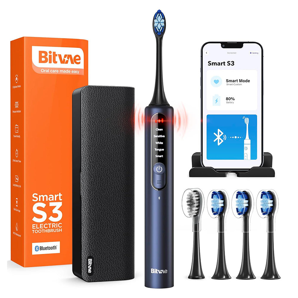 Brosse à dents électrique Bitvae S3 Smart, bleu marine