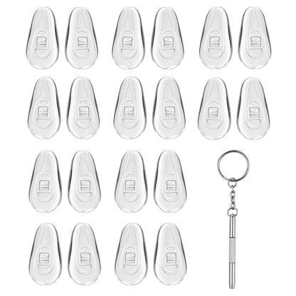 Coussinets en silicone pour lunettes et tournevis Techsuit ST1, Set de 10 pièces, Transparentes