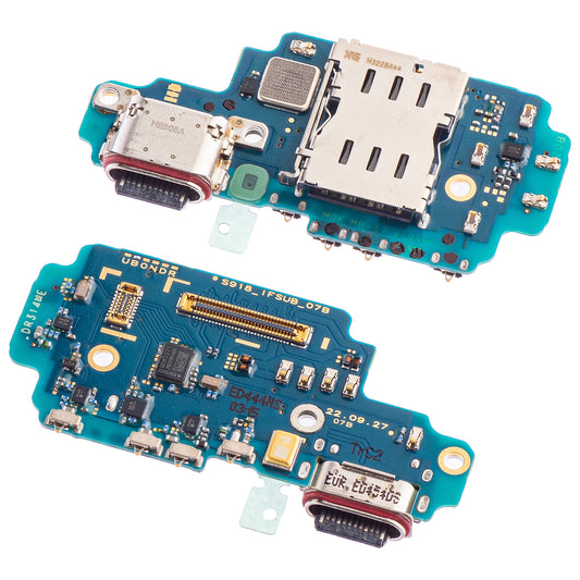 Carte avec connecteur de charge - Microphone - Module de lecture SIM Samsung Galaxy S23 Ultra S918, Service Pack GH96-15621A 