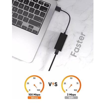 Carte réseau Techsuit AC19, RJ45, USB, Noire