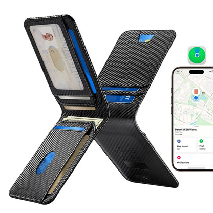 Portefeuille ESR Classic Geo Carbon avec fonction Find My et Protection RFID, Noir
