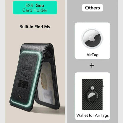 Portefeuille ESR Classic Geo Carbon avec fonction Find My et Protection RFID, Noir