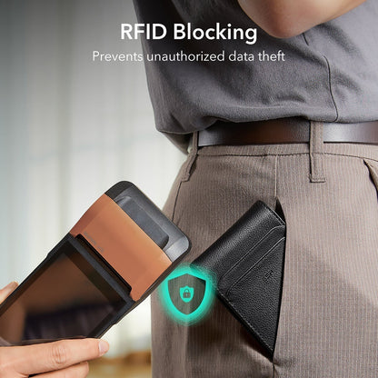 Portefeuille ESR Classic Geo Carbon avec fonction Find My et Protection RFID, Noir