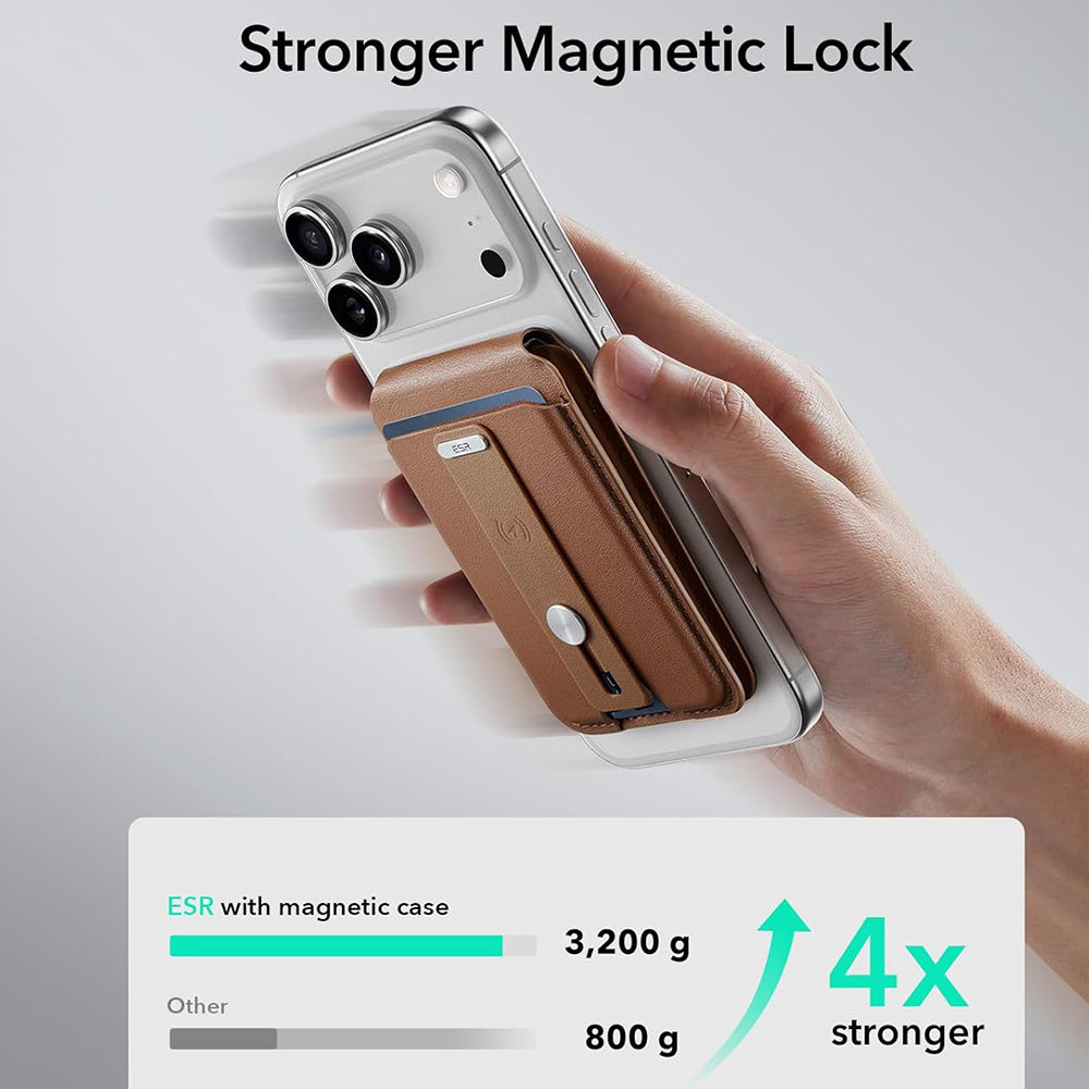 Portefeuille MagSafe, ESR, Findy my Wallet 5C, Marron