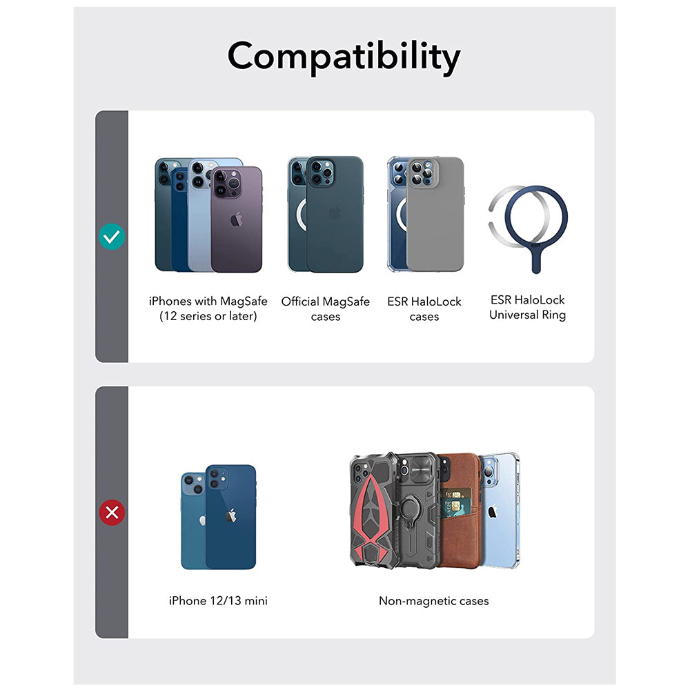 Portefeuille Magsafe, ESR, Support, Marron