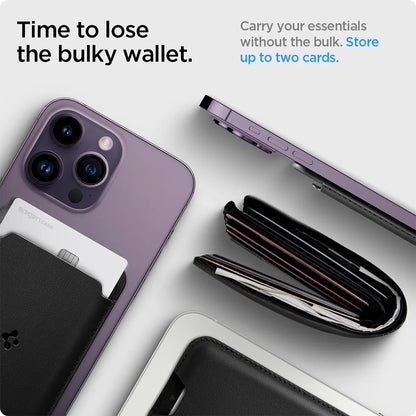 MagSafe Wallet, Spigen, Valentinus MagFit 2 Cards, Black AMP02284