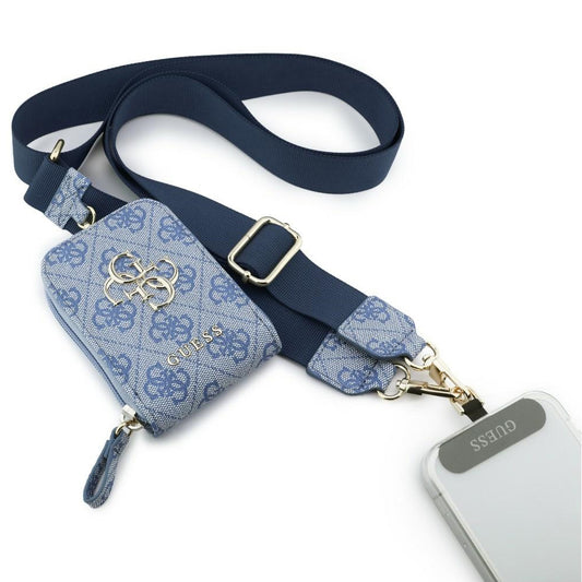 Wallet and Guess 4G Metal Logo Phone Lanyard, Blue