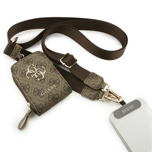 Guess 4G Metal Logo Wallet and Phone Lanyard, Brown