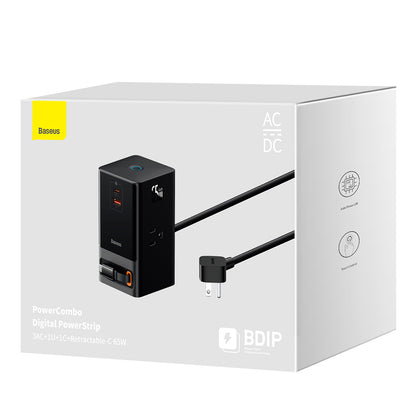 Rallonge Baseus PowerCombo US, 3 x Prises, Noir PSLR000101