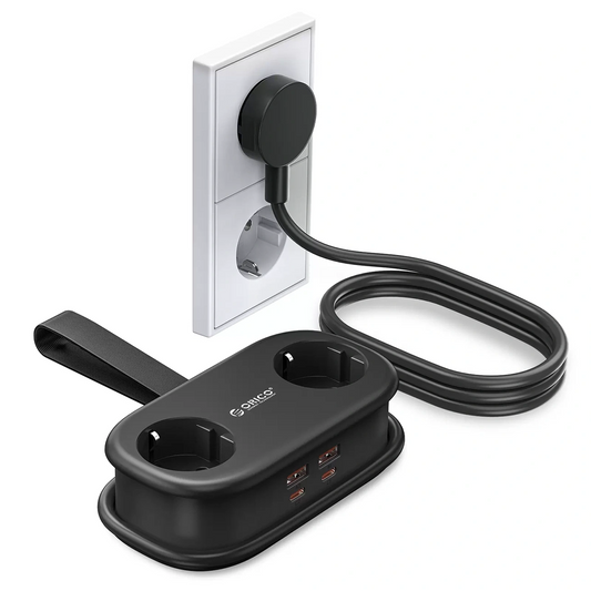 Multiprise Orico AP3, 2 x Schuko - 2 x USB-A - 2 x USB-C, Noir