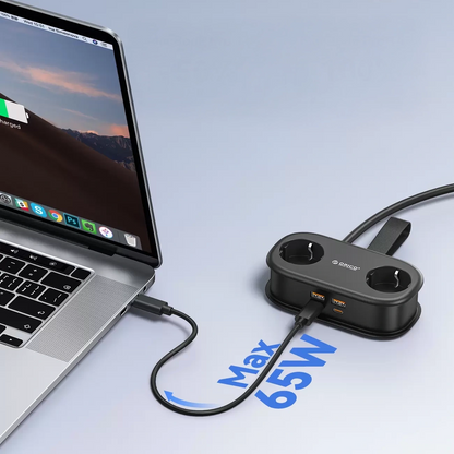 Multiprise Orico AP3, 2 x Schuko - 2 x USB-A - 2 x USB-C, Noir