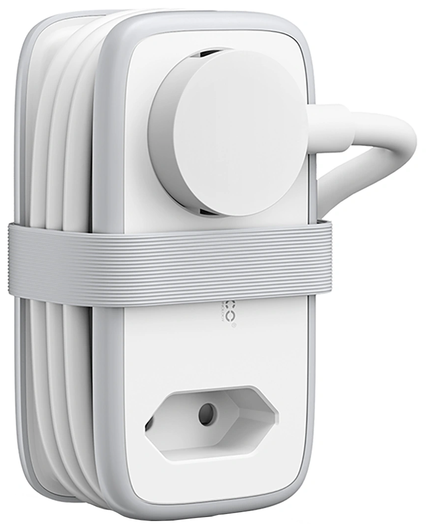 Orico APP Extension Cord, 1 x Schuko - 1 x Socket - 2 x USB-A - 1 x USB-C, White Gray
