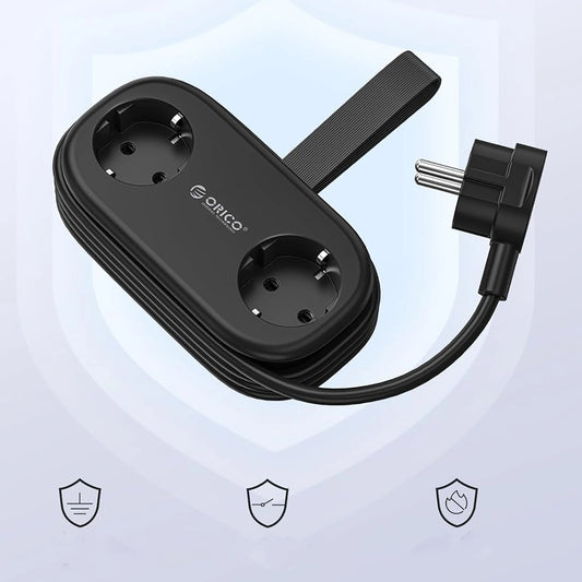 Multiprise Orico APP, 2 x Schuko - 2 x USB-A - 1 x USB-C, Noir