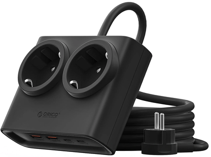 Multiprise Orico PDC25, 2 x Schuko - 2 x USB-A - 2 x USB-C, Noir