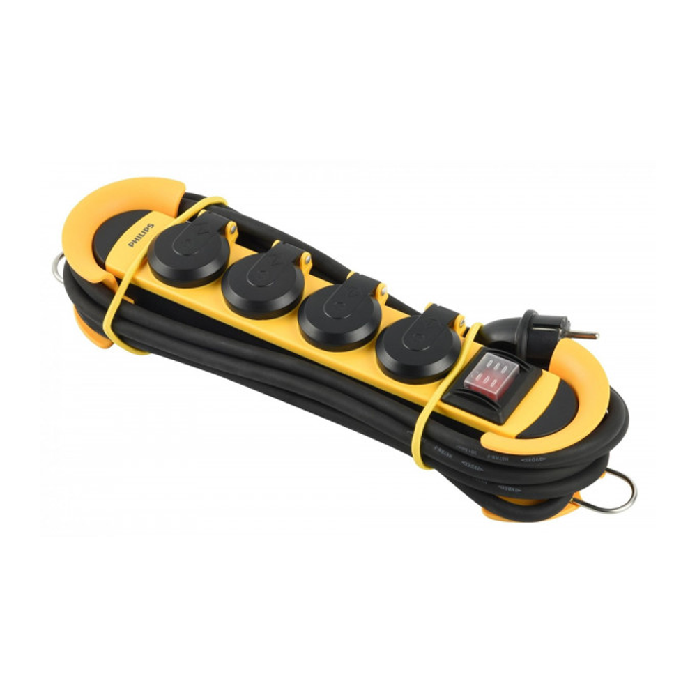 Rallonge Philips, 4 x Schuko, Jaune Phil-SPN5140YB/60