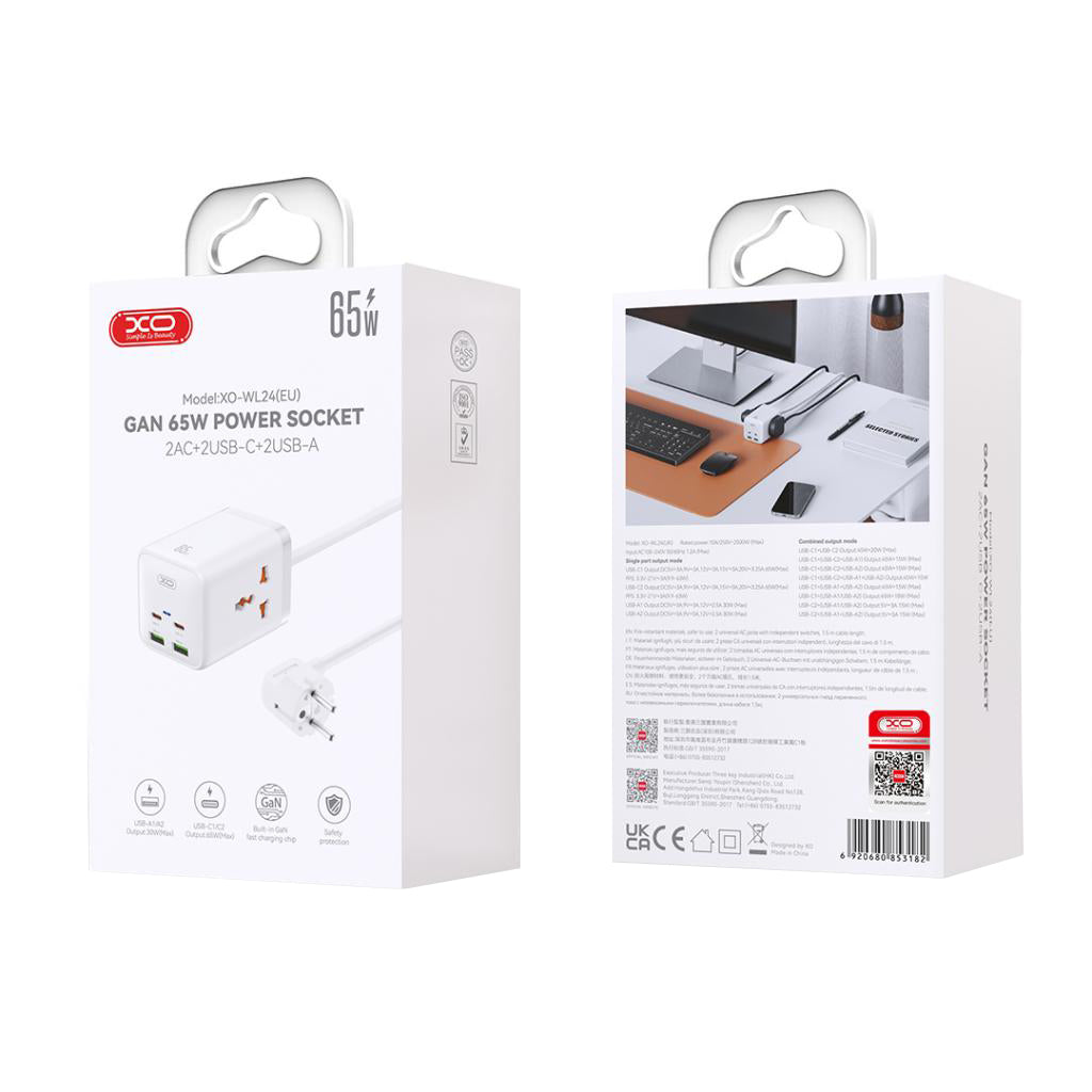 Rallonge XO Design WL24, 2 x Prise, Blanc