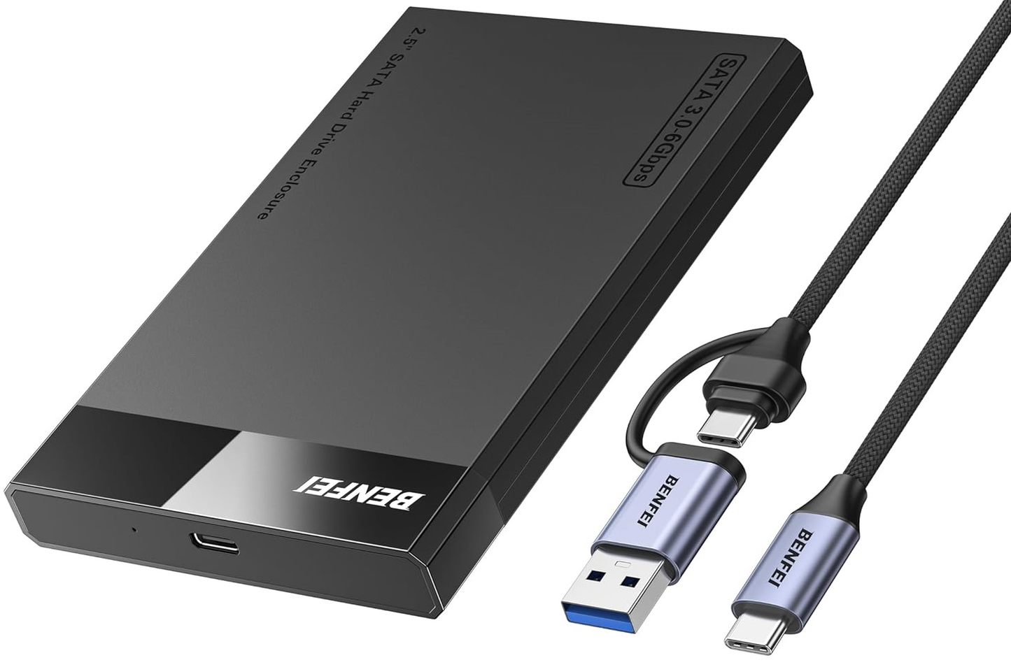 Rack Benfei pour HDD / SSD SATA 2,5 pouces, USB-A / USB-C, Noir