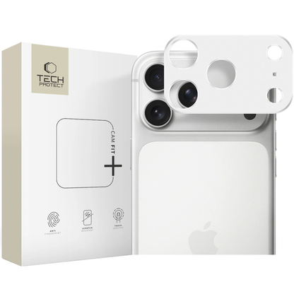 Cadre de protection pour caméra arrière Tech-Protect Camalloy Fit+ pour Apple iPhone 17 Pro Max, Aluminium, Argenté