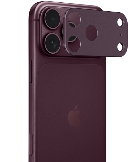 Cadre de protection pour caméra arrière Tech-Protect Camalloy Fit+ pour Apple iPhone 18 Pro Max, aluminium, bordeaux