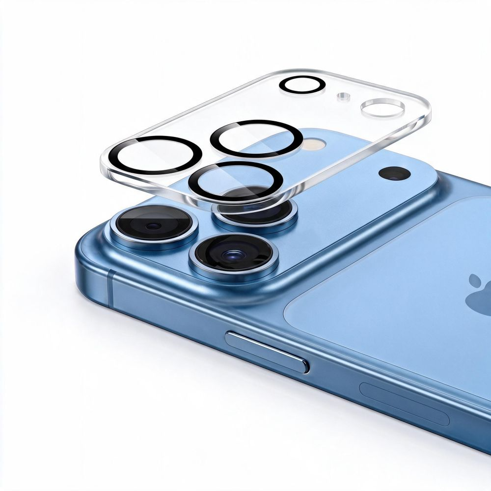 Cadre de protection pour caméra arrière Tech-Protect Cam Fit+ pour Apple iPhone 18 Pro, Verre trempé, Transparent