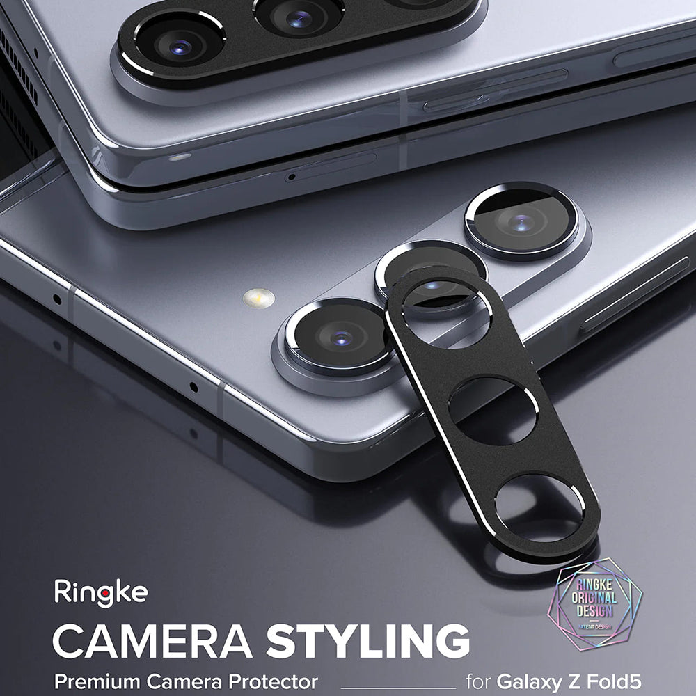 Cadre de protection pour caméra arrière Ringke Styling pour Samsung Galaxy Z Fold5 F946, Aluminium, Noir