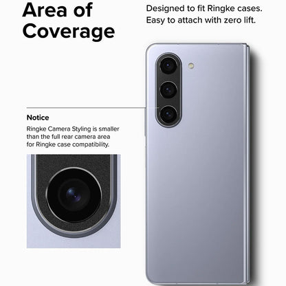 Cadre de protection pour caméra arrière Ringke Styling pour Samsung Galaxy Z Fold5 F946, Aluminium, Noir