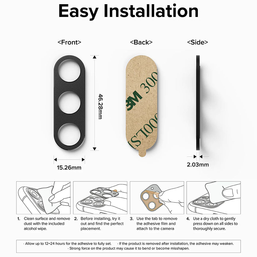 Cadre de protection pour caméra arrière Ringke Styling pour Samsung Galaxy Z Fold5 F946, Aluminium, Noir