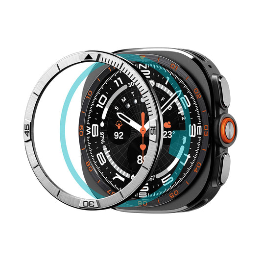 Cadre de protection Spigen Tune Pilot pour Samsung Galaxy Watch Ultra2, Argent ACS11616