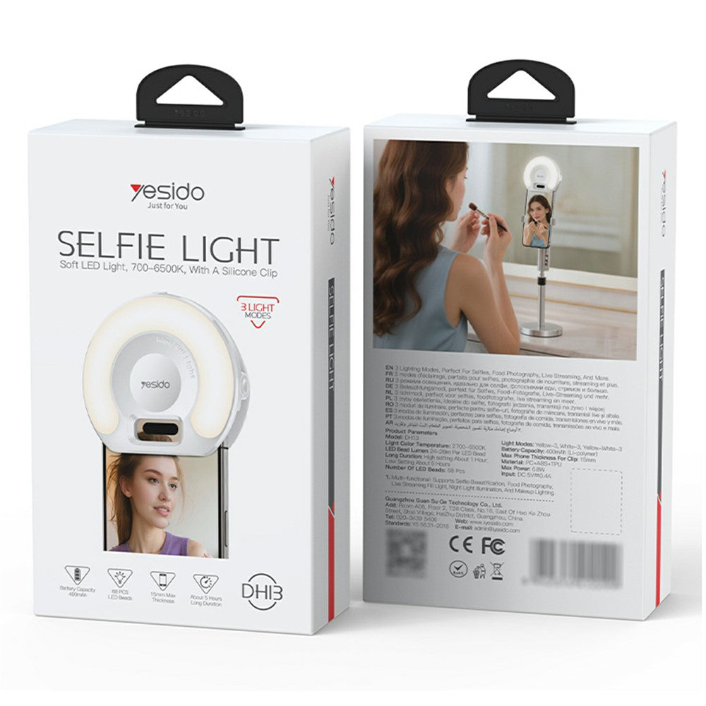 Lumière selfie Yesido DH13, Universelle, Blanche