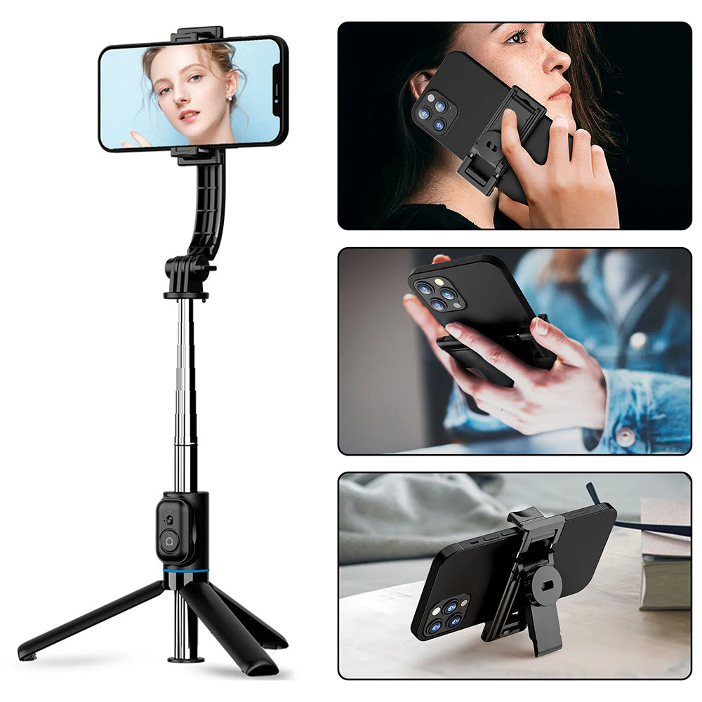 Selfie Stick Bluetooth Techsuit C01, Universel, Noir