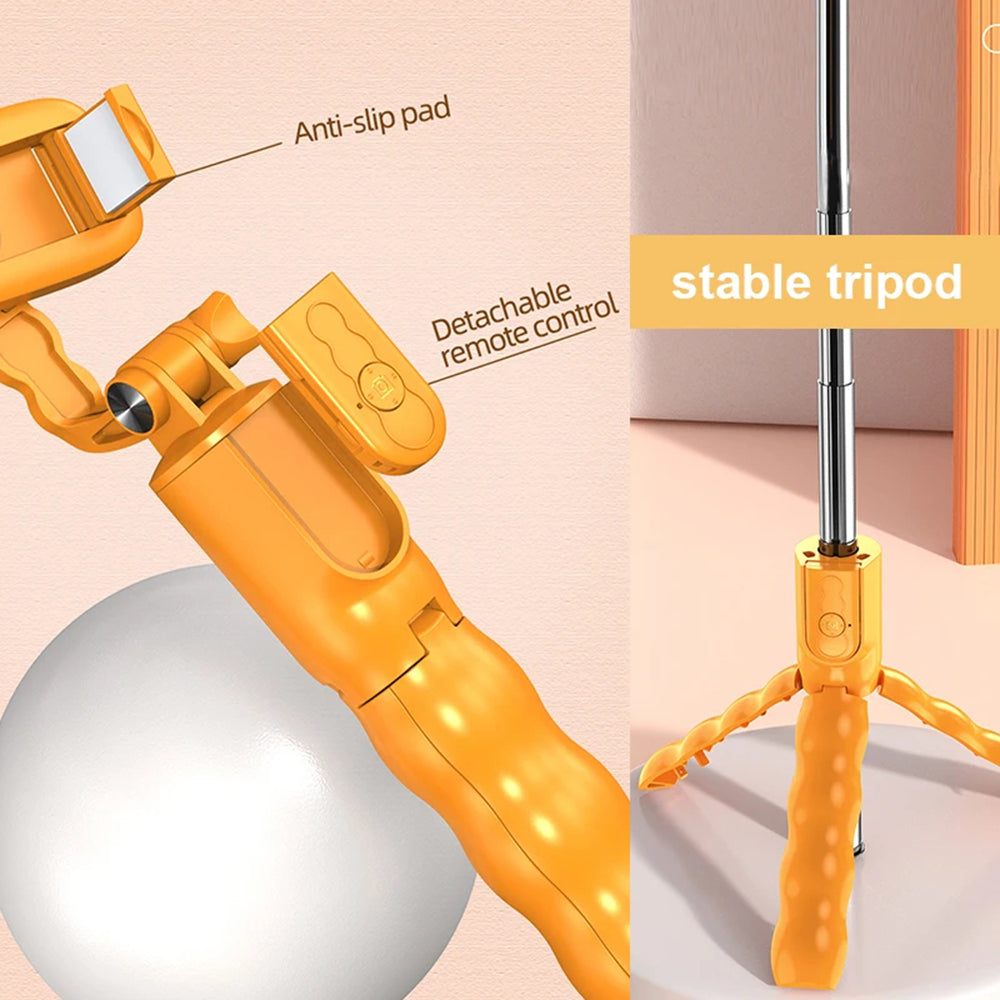 Selfie Stick Bluetooth Techsuit KT01, Universel, Orange