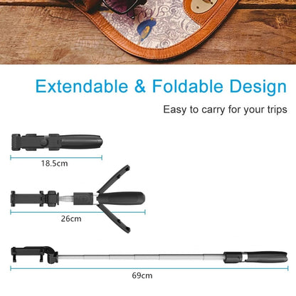 Perche à selfie Bluetooth Techsuit L01, Universelle, Noire